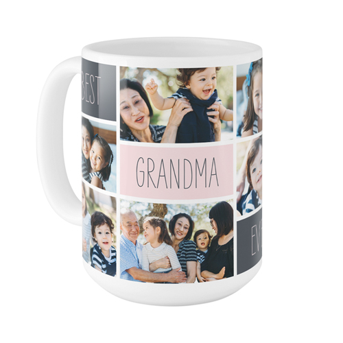 The Greatest Grid Mug, White,  , 15oz, Pink