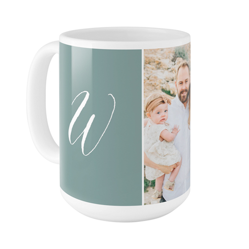 Gallery Trio Monogram Mug, White,  , 15oz, Multicolor