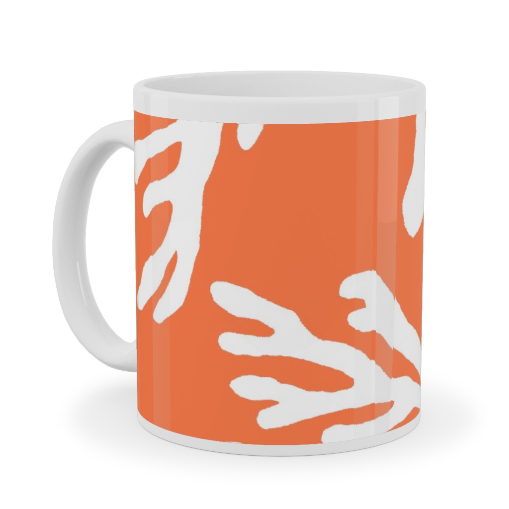 Coral - in Coral Ceramic Mug, White,  , 11oz, Orange