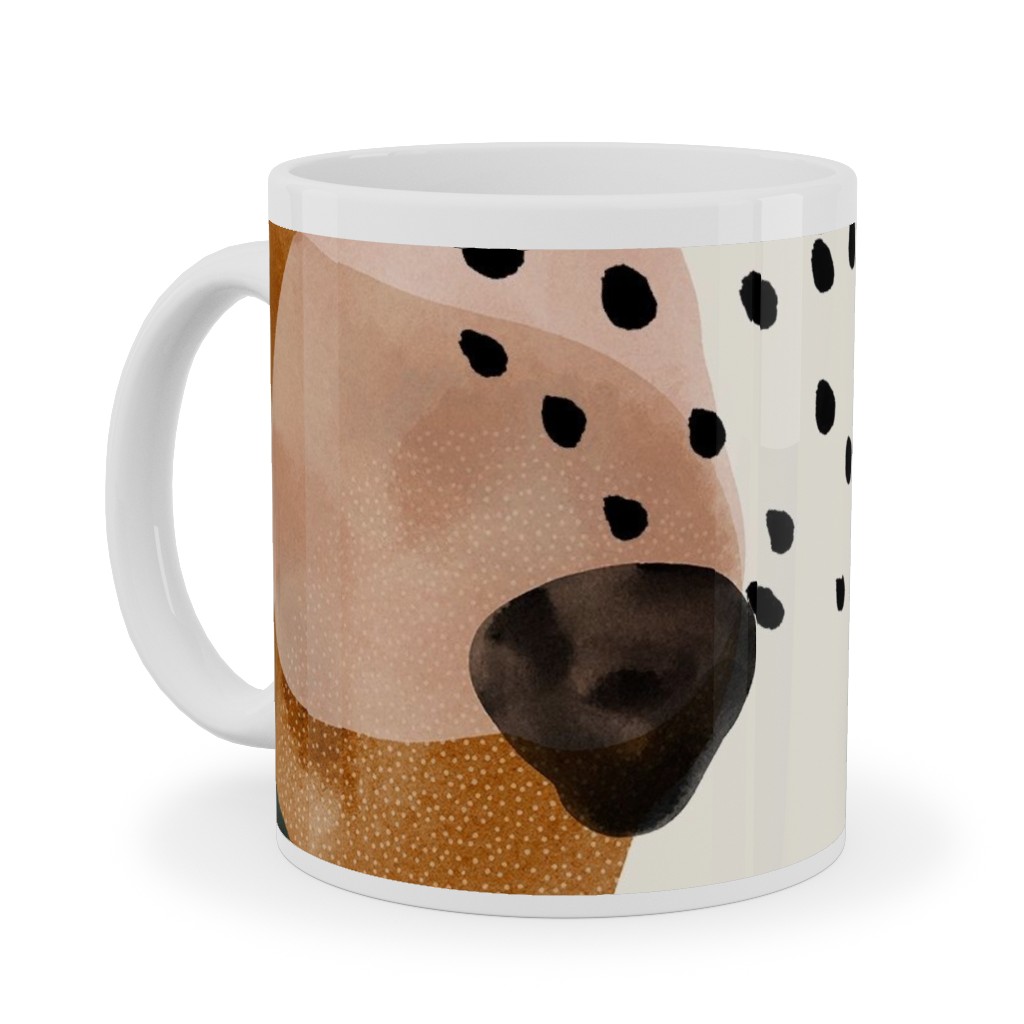 Geometric Pattern - Muted Ceramic Mug, White, , 11oz, Multicolor