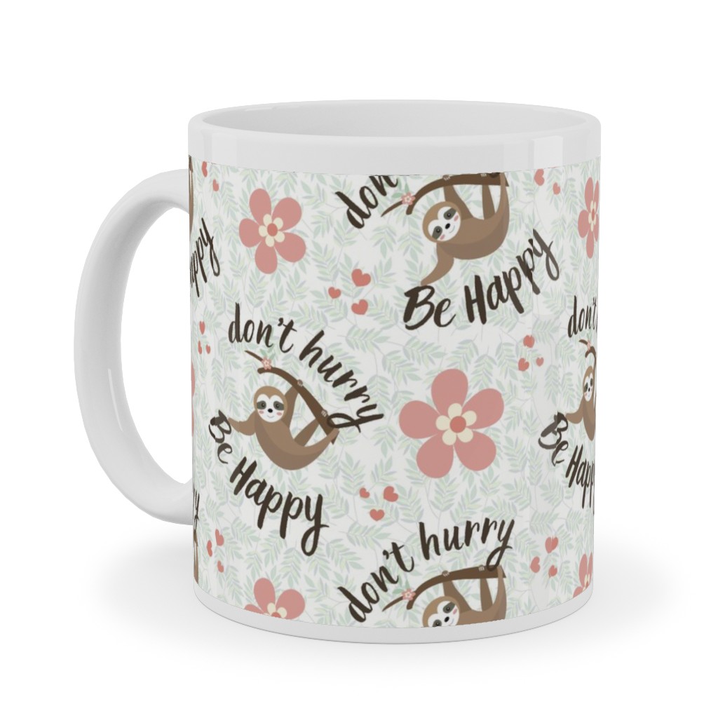 Don't Hurry Be Happy - Beige Stainless Steel Travel Tumbler