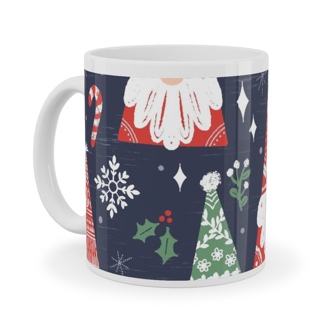 Folk Gnomes Ceramic Mug, White, , 11oz, Multicolor