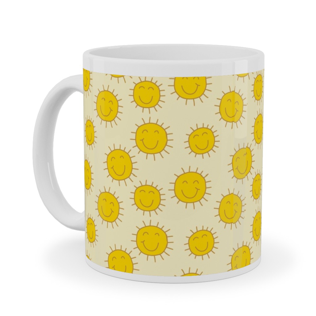 Happy Sunshine - Yellow Ceramic Mug, White, , 11oz, Yellow, Classic Yellow