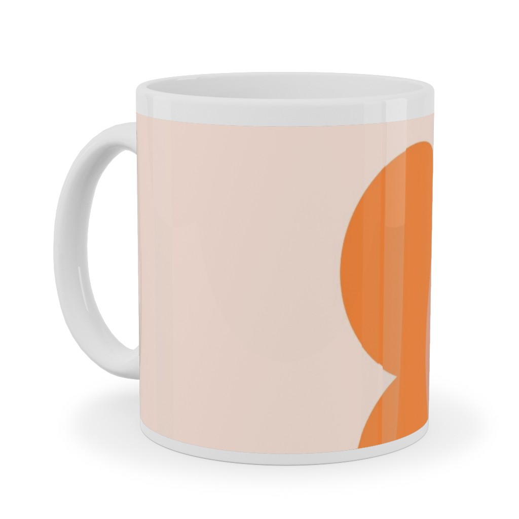 Smiley Floral - Orange Ceramic Mug, White, , 11oz, Orange, Orange