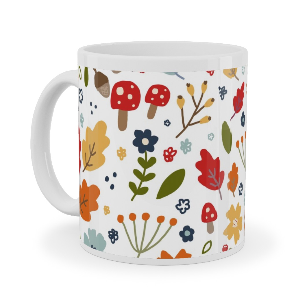 Woodland Floral - Multi Ceramic Mug, White,  , 11oz, Multicolor