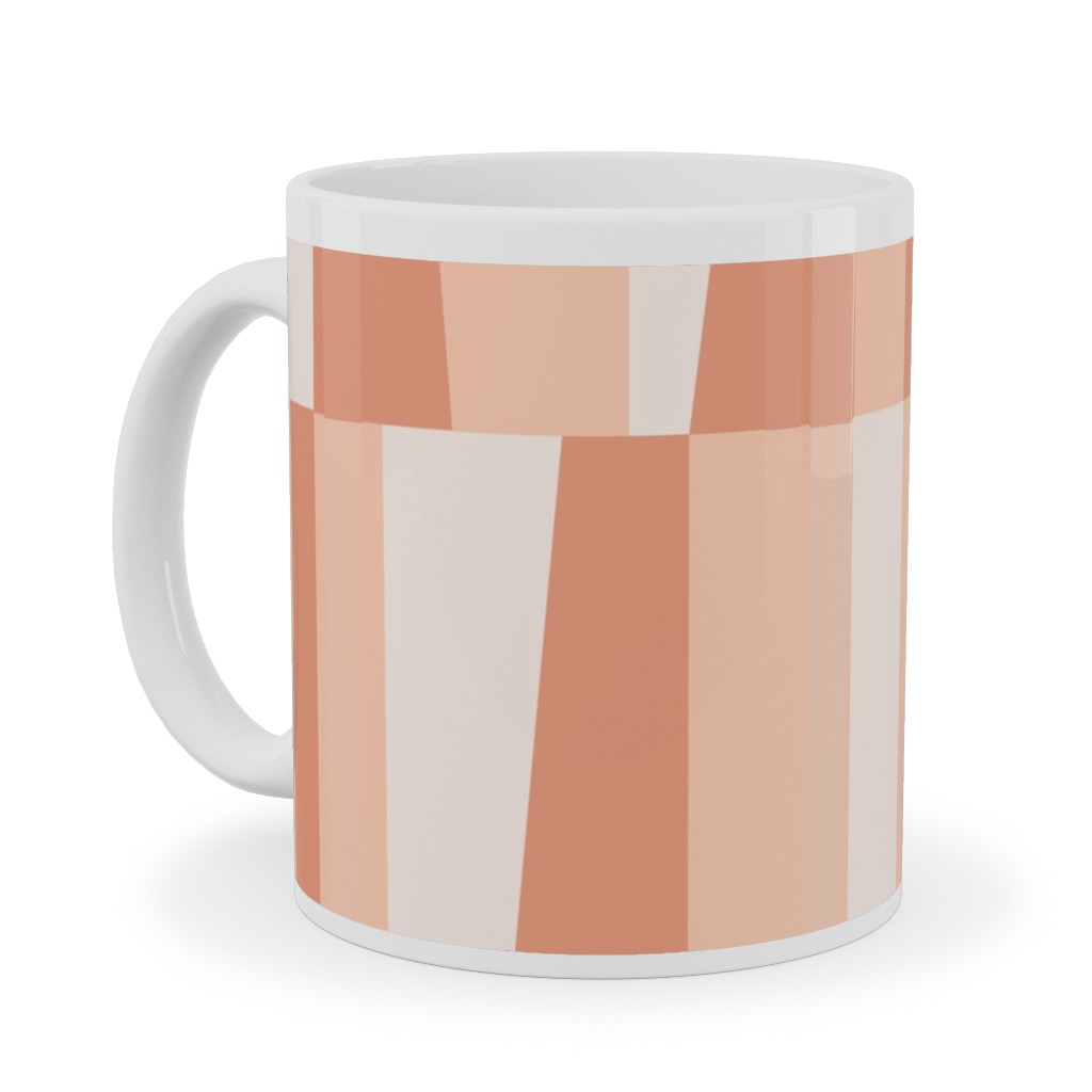 Collage Tiles - Orange Ceramic Mug, White, , 11oz, Orange, Orange