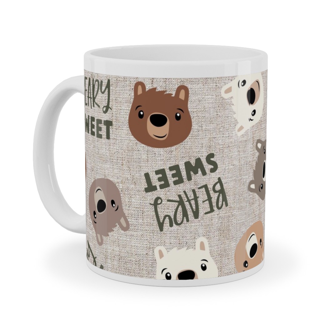 Beary Sweet Bears - Beige Ceramic Mug, White, , 11oz, Beige, Pearl