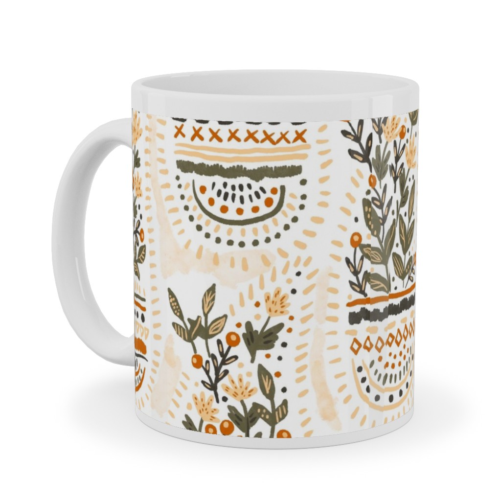 the Gardener's Pocket - Earthy Ceramic Mug, White, , 11oz, Beige, Pearl