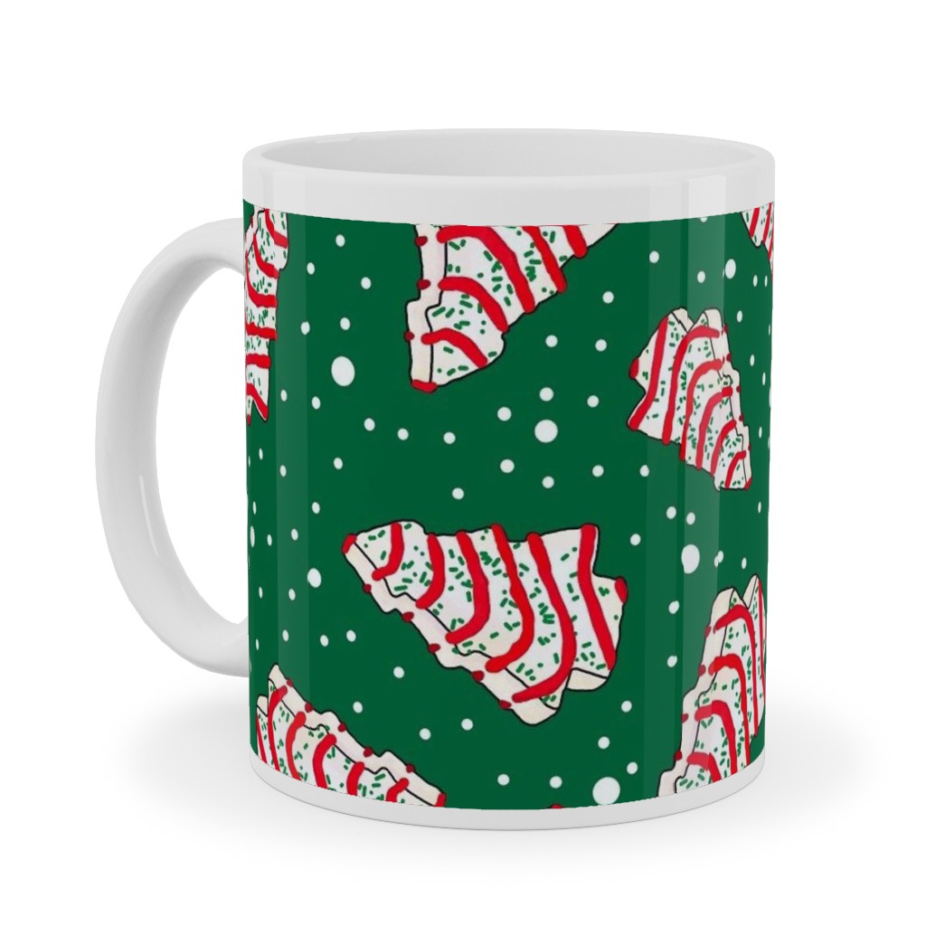 Christmas Tree Snack - Green Ceramic Mug, White, , 11oz, Green, Classic Green