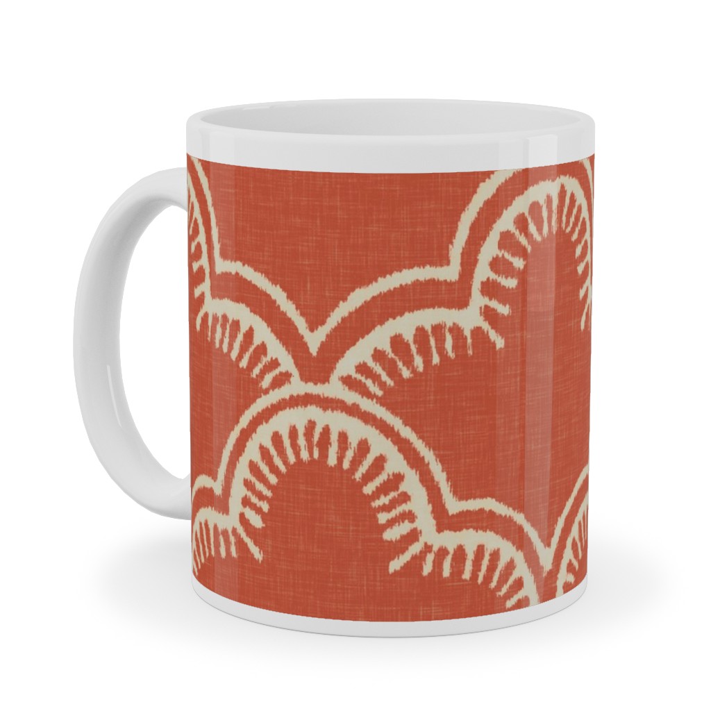 Tangier Ceramic Mug, White, , 11oz, Orange, Fawn