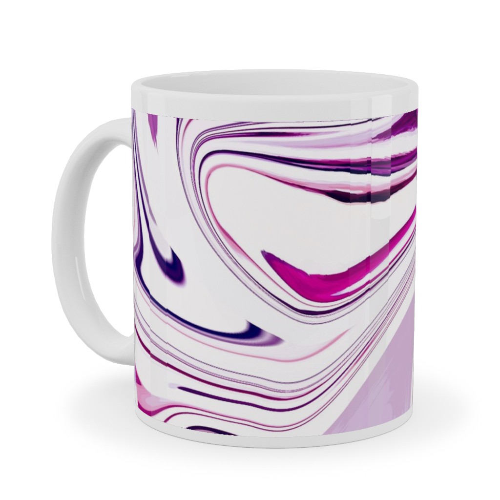 Marble - Mulberry Ceramic Mug, White,  , 11oz, Pink