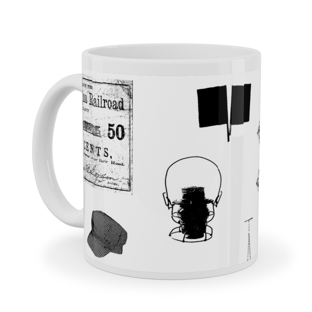 Railroad Ceramic Mug, White,  , 11oz, White