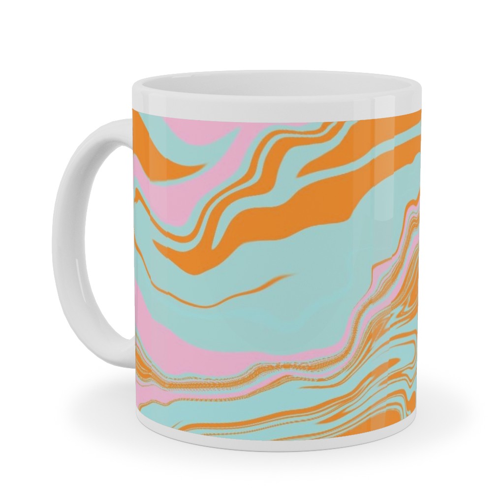 Marmor Ceramic Mug, White, , 11oz, Orange, Frost