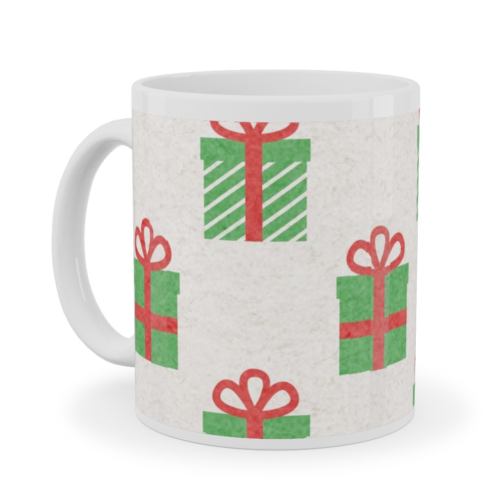 Christmas Presents Ceramic Mug, White,  , 11oz, Multicolor