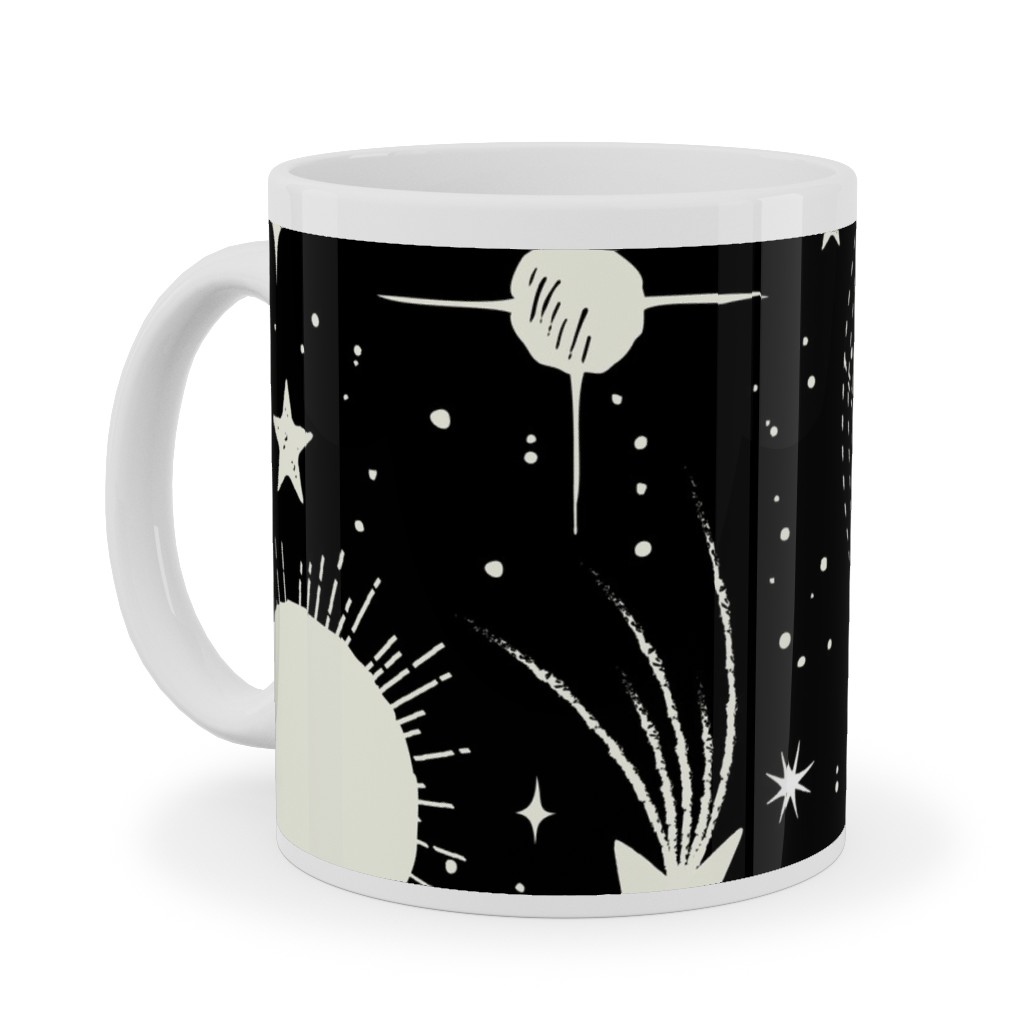 Solar System Ceramic Mug, White, , 11oz, Black, Shadow Box