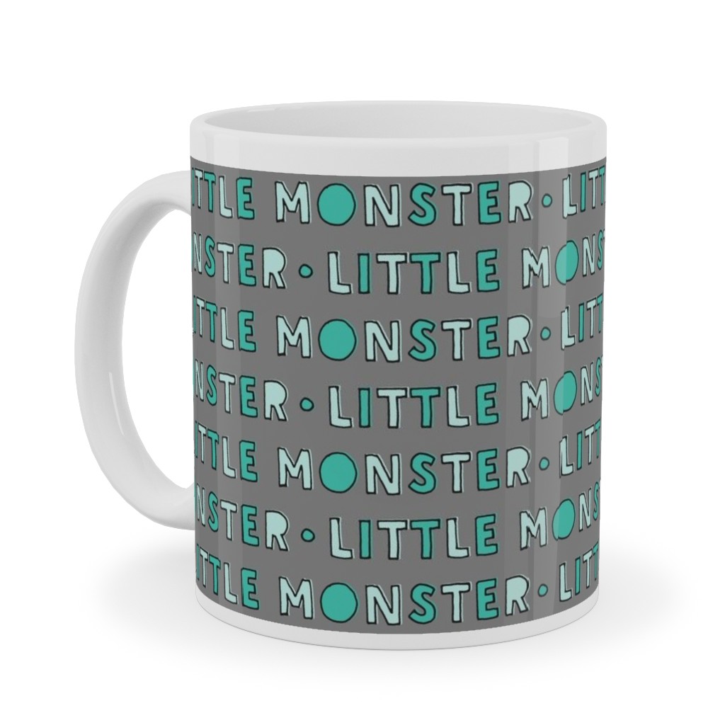 Small Scale) Little Monster, Green on Grey Stainless Tumbler with Straw