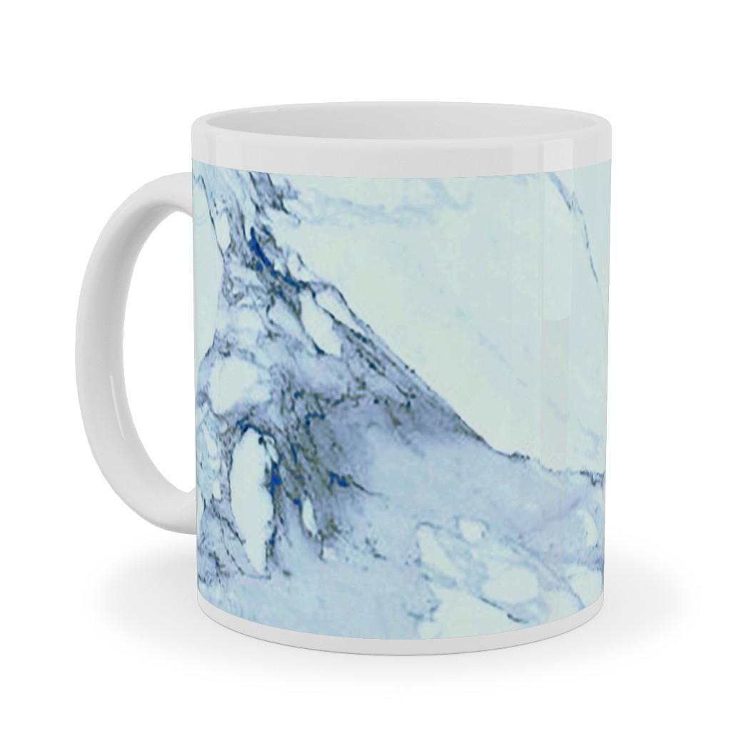 Marble - Blue Ceramic Mug, White,  , 11oz, Blue