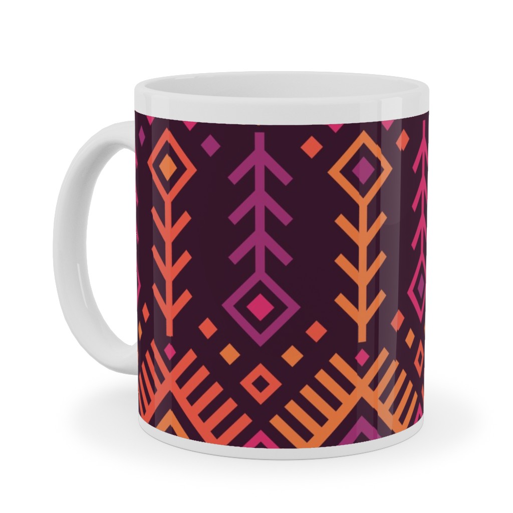 Kilim Sunset - Warm Ceramic Mug, White, , 11oz, Multicolor