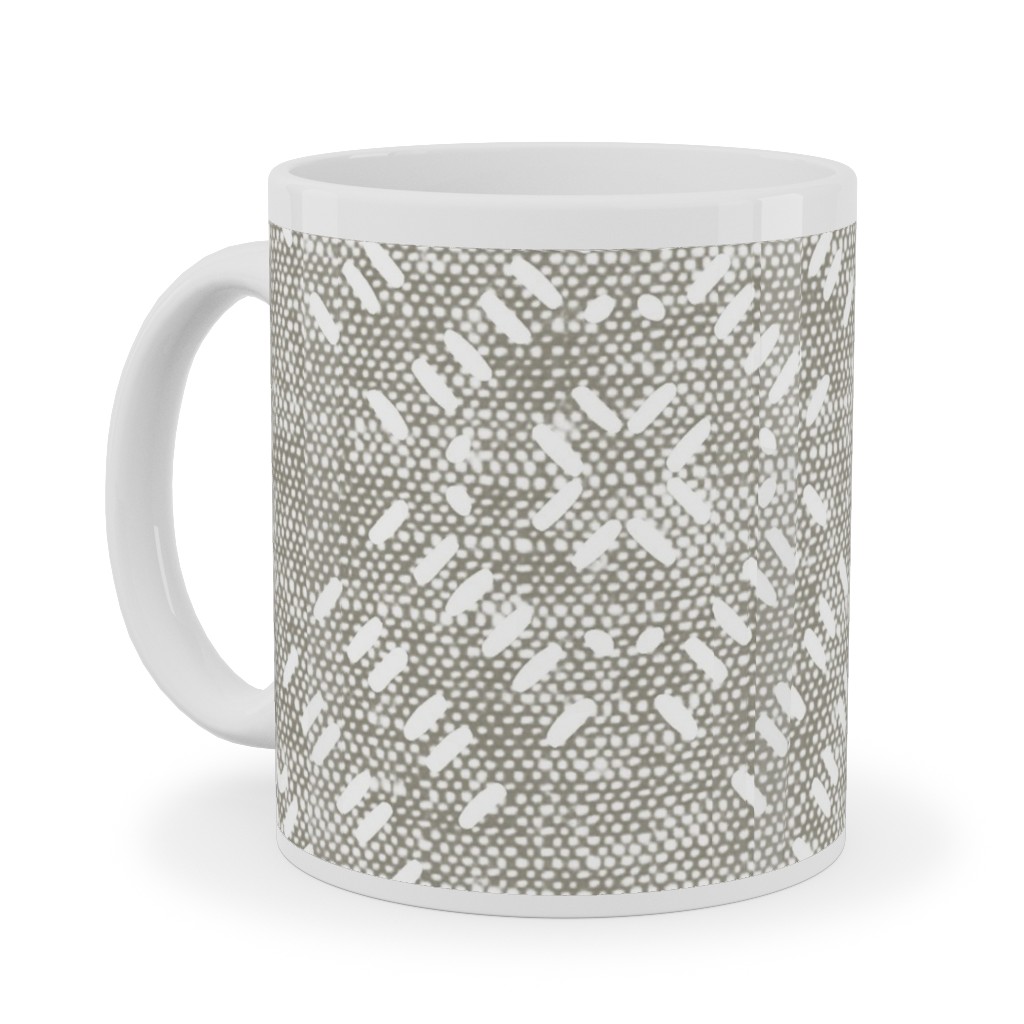 Modern Farmhouse Tile - Neutral Ceramic Mug, White, , 11oz, Gray, Gray