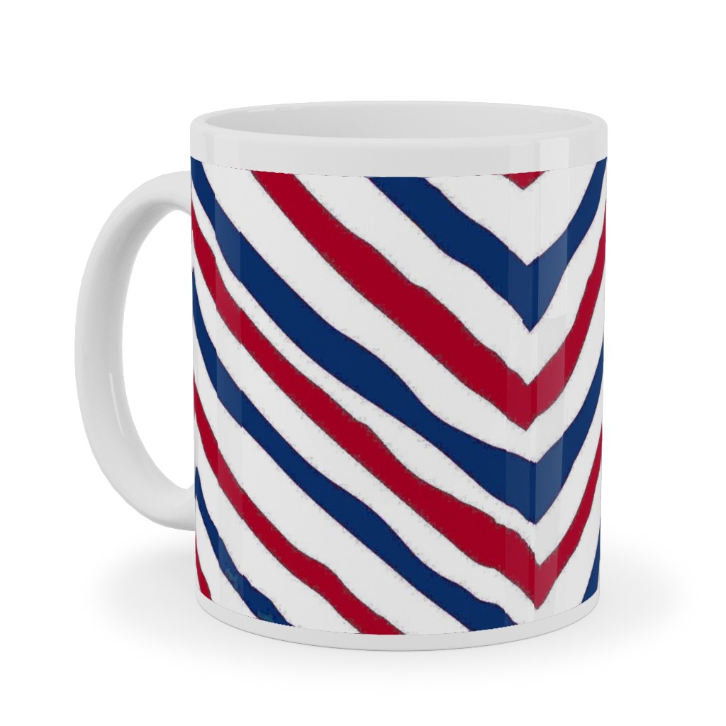 Patriots Chevron Zig Zag - Navy, Red Ceramic Mug, White, , 11oz, Multicolor