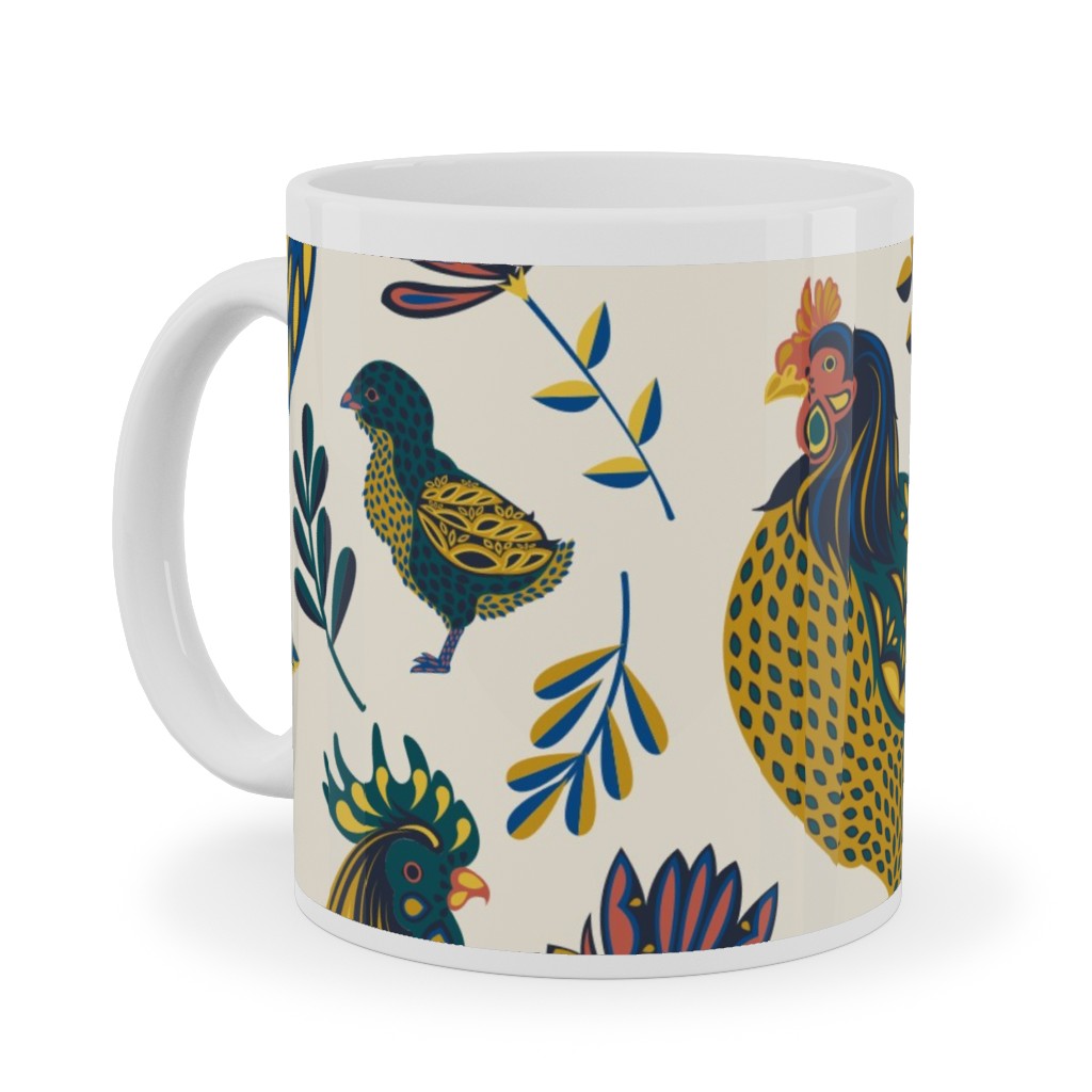 French Farm - Multi Ceramic Mug, White,  , 11oz, Multicolor