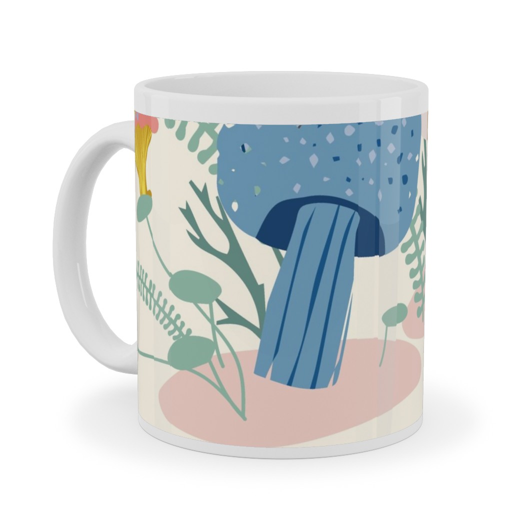 Whimsical Mushroom Village - Multi Ceramic Mug, White,  , 11oz, Multicolor
