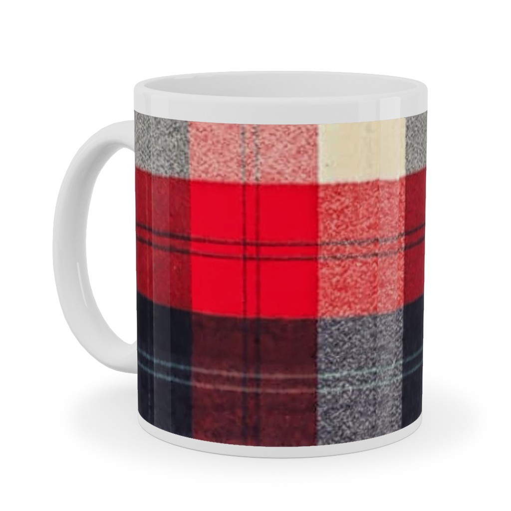 Lumberjack Flannel Buffalo Plaid - Red Ceramic Mug, White,  , 11oz, Red
