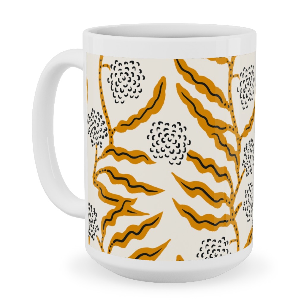 La Ville Vine - Yellow Ceramic Mug, White, , 15oz, Yellow, Classic Yellow