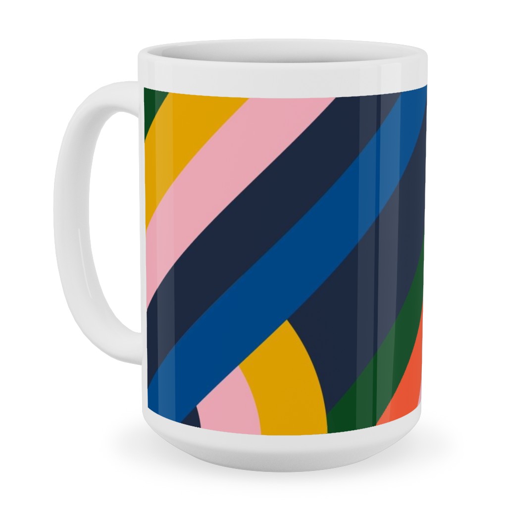 Modernist Loop - Multi Ceramic Mug, White,  , 15oz, Multicolor