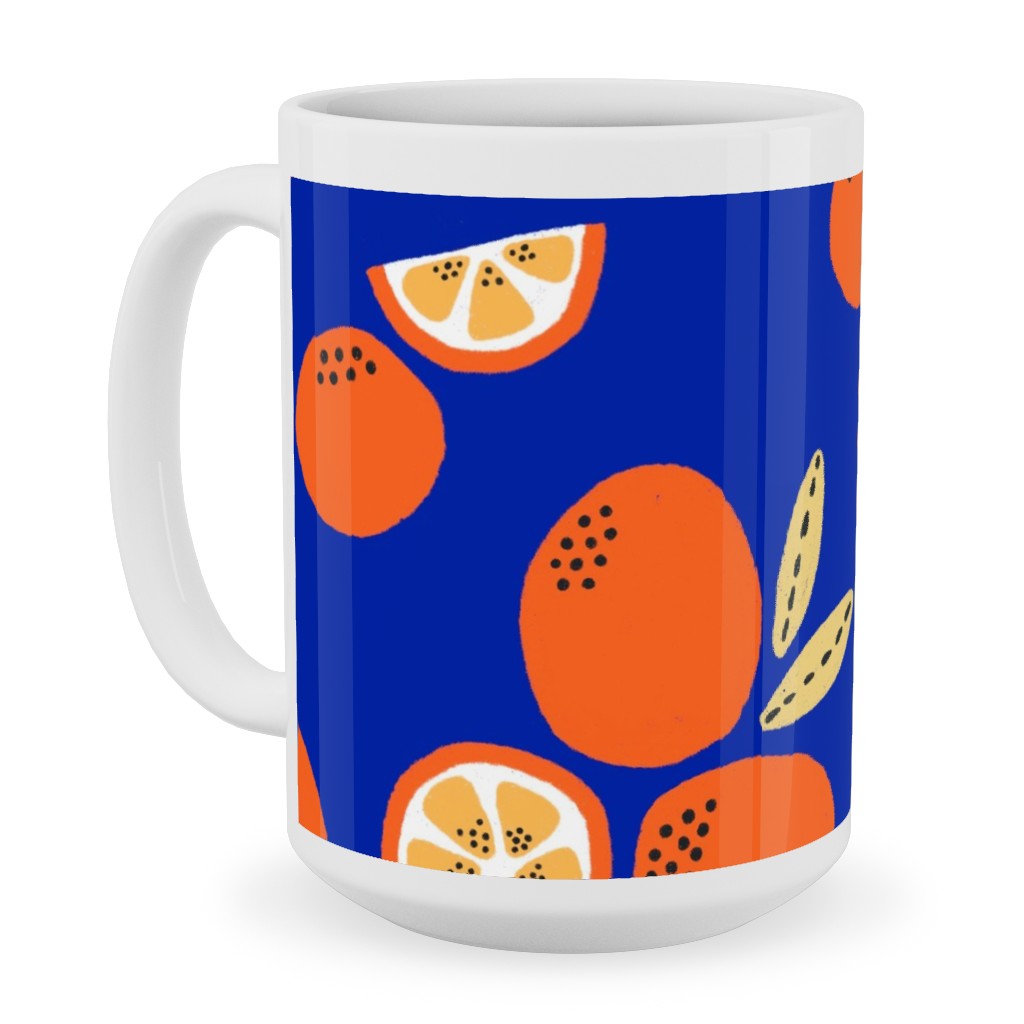 Clemantine - Blue Ceramic Mug, White,  , 15oz, Blue