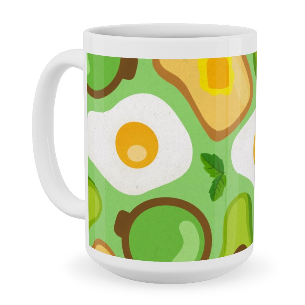 Deconstructed Avocado Toast - Green Ceramic Mug, White, , 15oz, Green, Classic Green