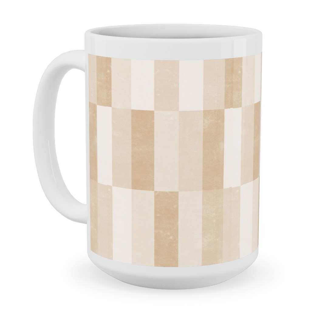 Cosmo Tile - Golden Ceramic Mug, White, , 15oz, Beige, Pearl