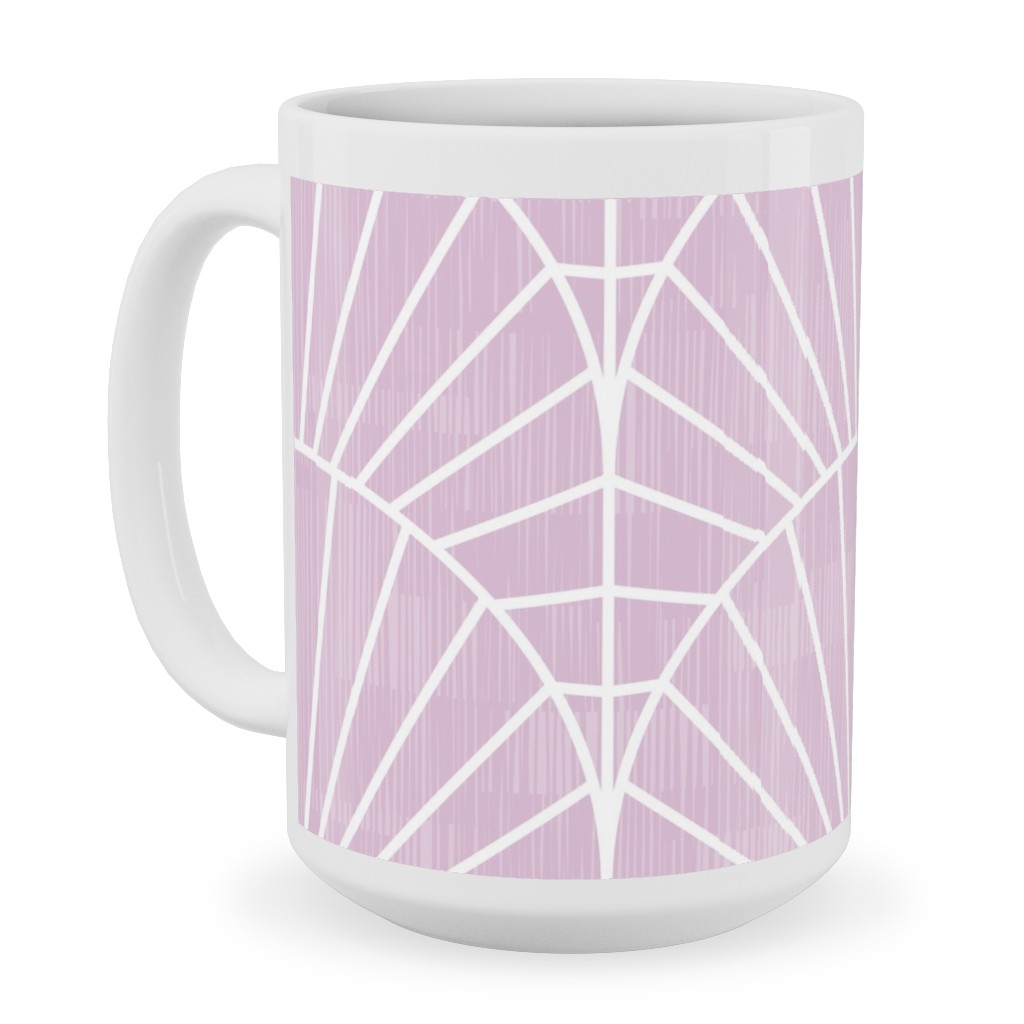 Art Deco Fields - Lavender Ceramic Mug, White, , 15oz, Purple, Purple