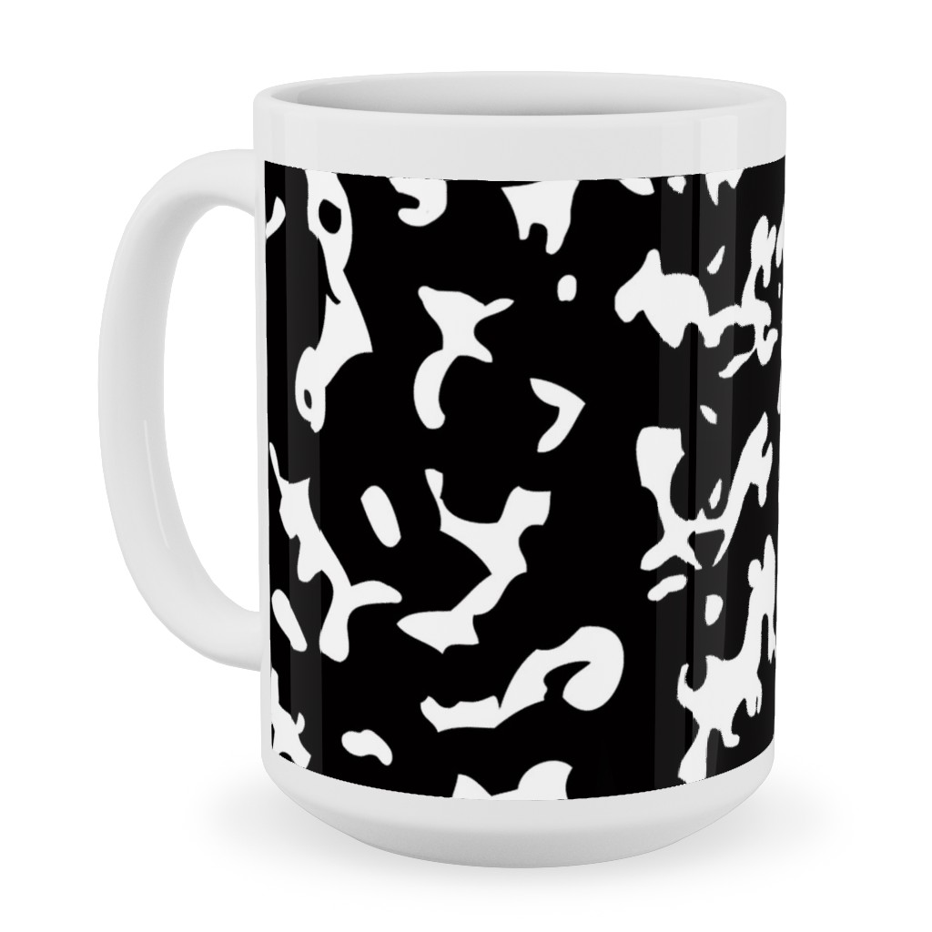 Composition Notebook - Black & White Ceramic Mug, White, , 15oz, Black, Black