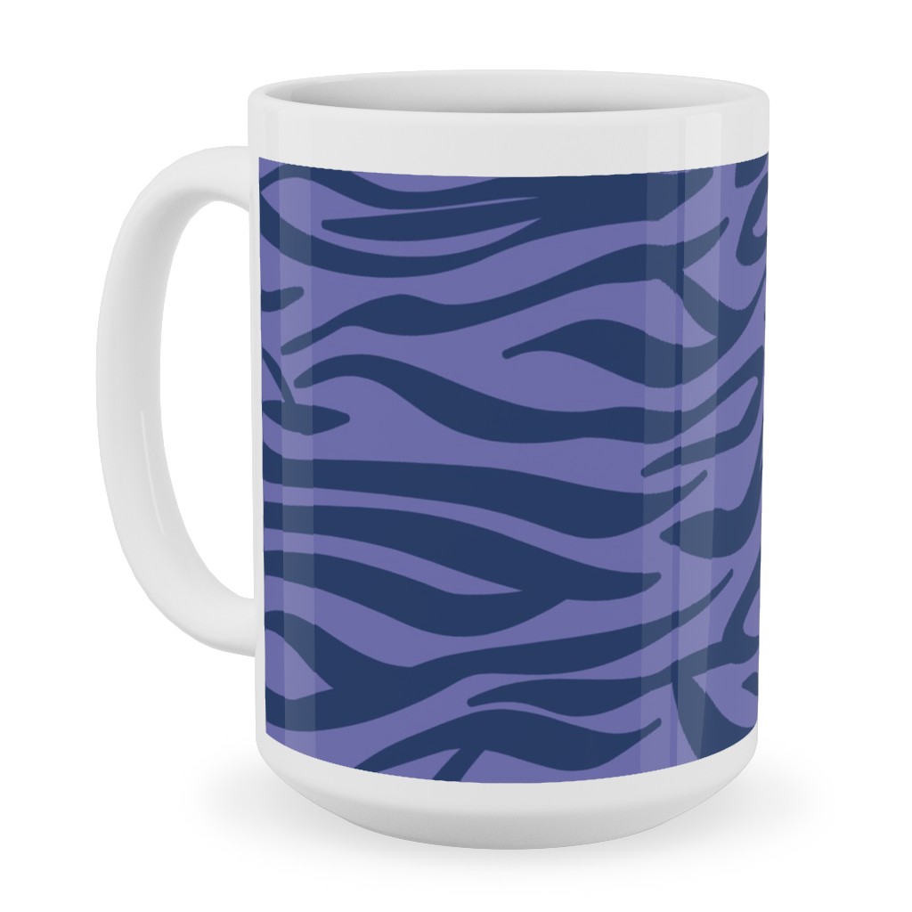 Zebra Animal Print - Purple Ceramic Mug, White, , 15oz, Purple, Purple
