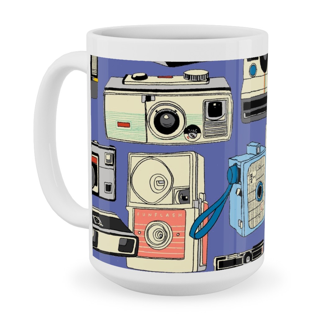 Make It Snappy Ceramic Mug, White, , 15oz, Multicolor, Cornflower