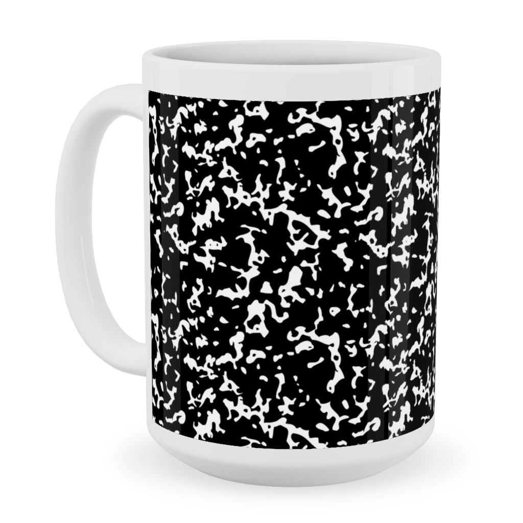 Composition Notebook - Black and White Ceramic Mug, White,  , 15oz, Black