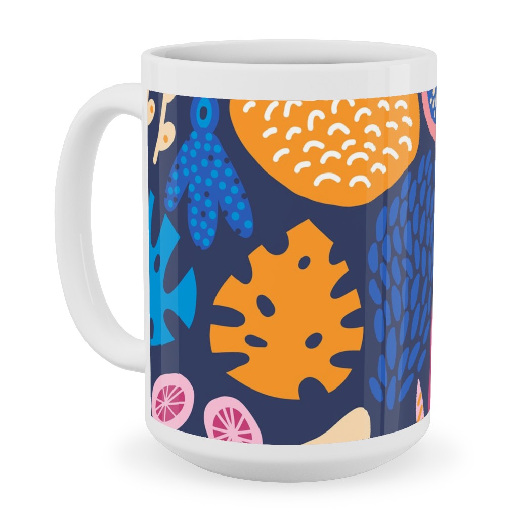 Jungle Pattern - Multi Ceramic Mug, White, , 15oz, Multicolor