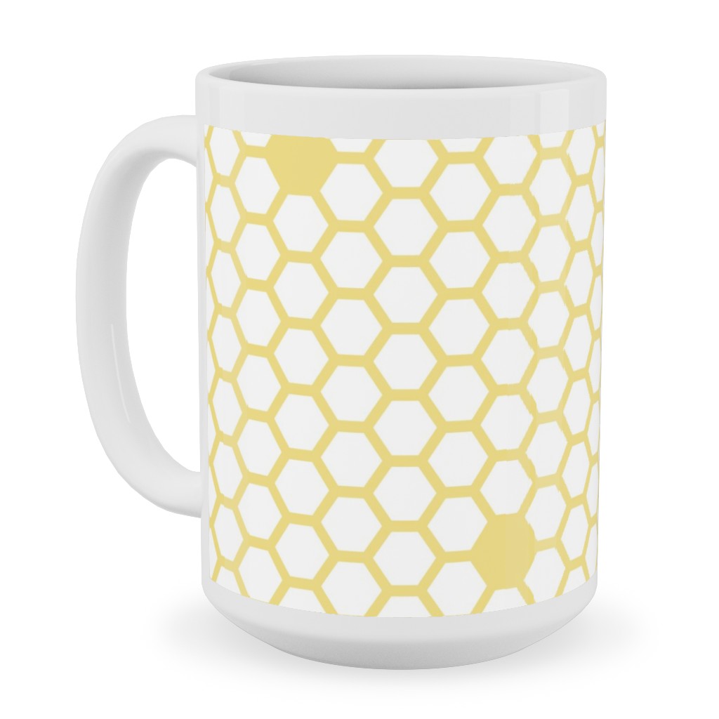 Honeycomb - Sugared Spring - Yellow Ceramic Mug, White,  , 15oz, Yellow