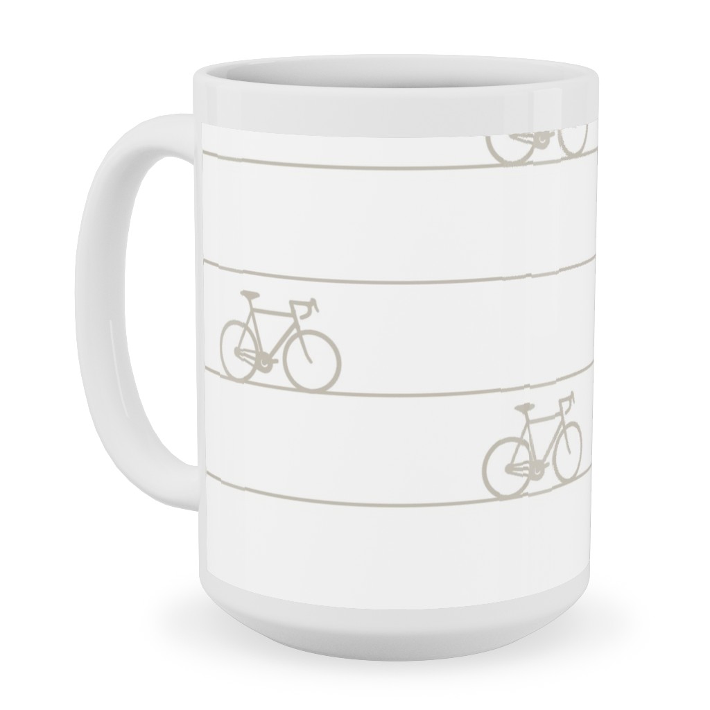 Biking Ceramic Mug, White,  , 15oz, White