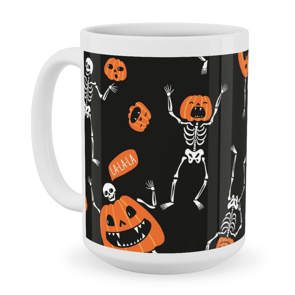 Halloween Party - Black Ceramic Mug, White,  , 15oz, Orange