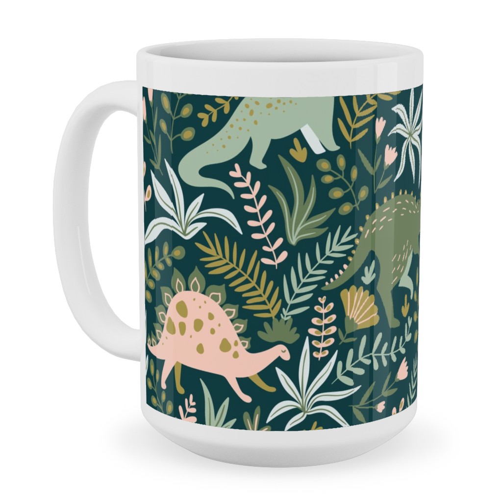Dino - Green Ceramic Mug, White, , 15oz, Green, Classic Green