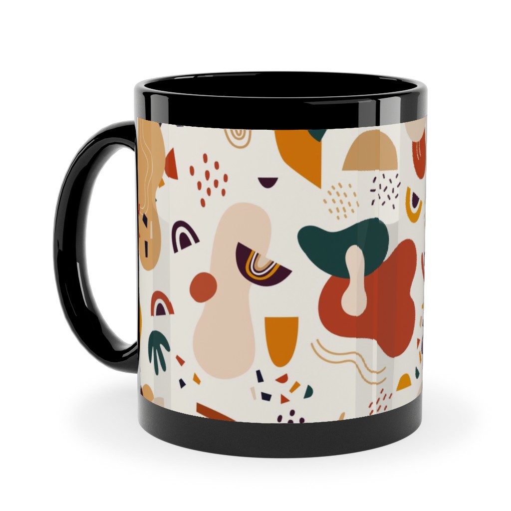 Abstract Seamless Pattern - Multi Ceramic Mug, Black,  , 11oz, Multicolor