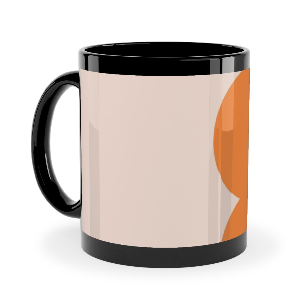 Smiley Floral - Orange Ceramic Mug, Black,  , 11oz, Orange