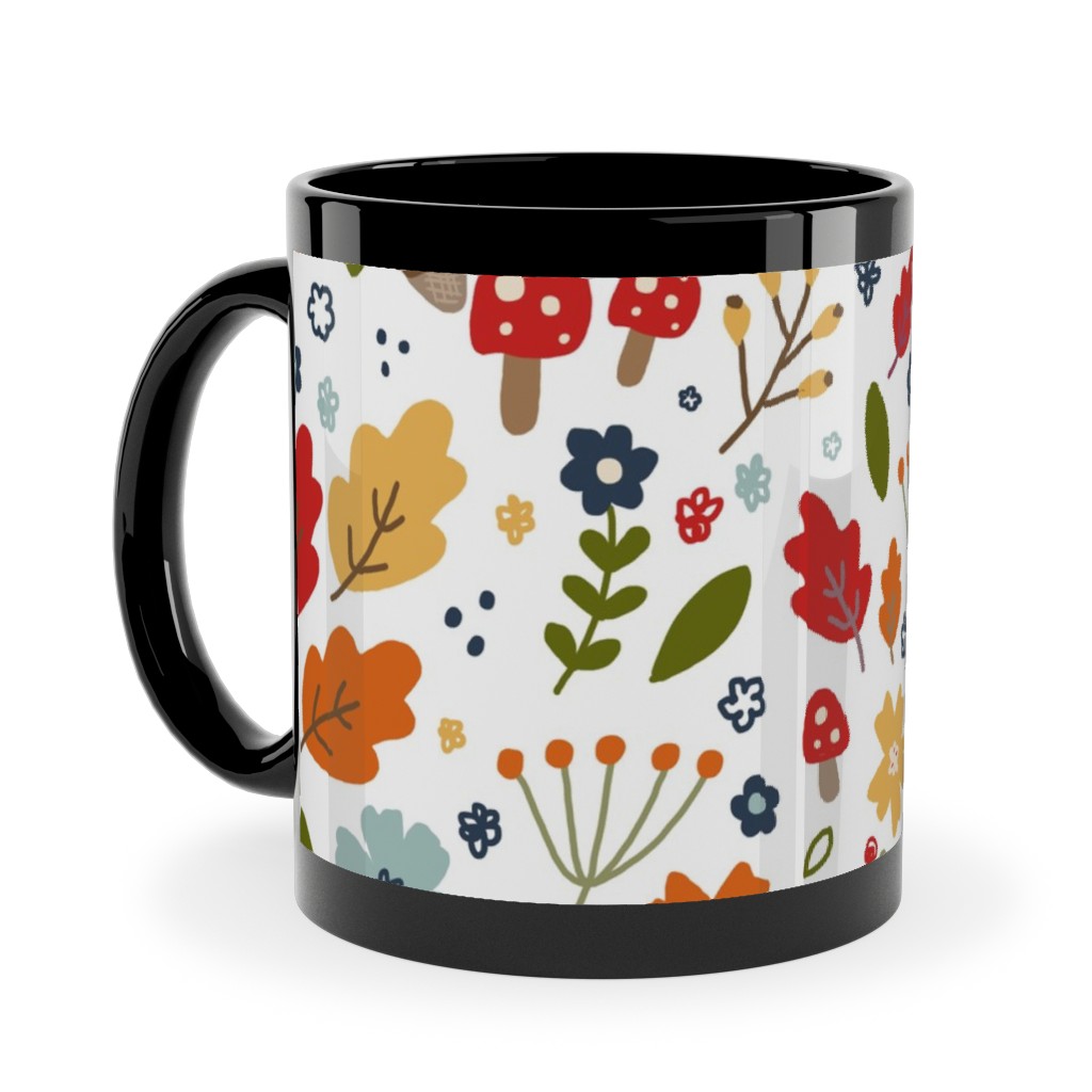 Woodland Floral - Multi Ceramic Mug, Black, , 11oz, Multicolor