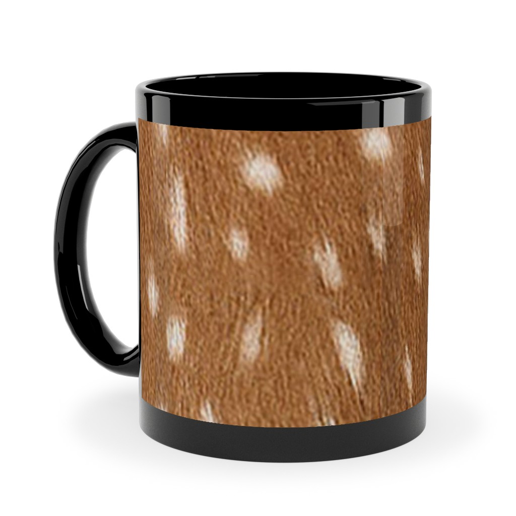 Bright Deer Hide- Brown Ceramic Mug, Black,  , 11oz, Brown