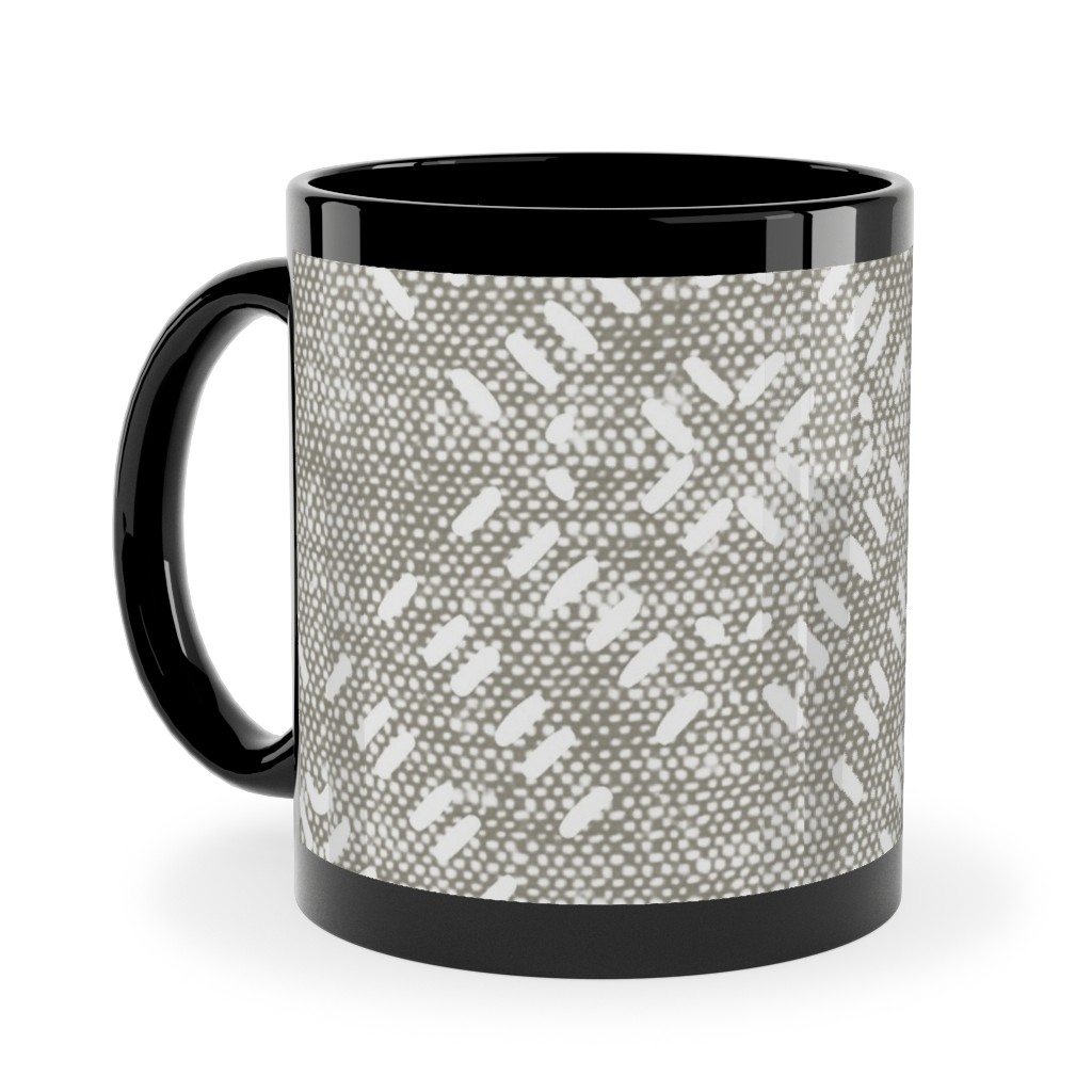 Modern Farmhouse Tile - Neutral Ceramic Mug, Black, , 11oz, Gray, Gray