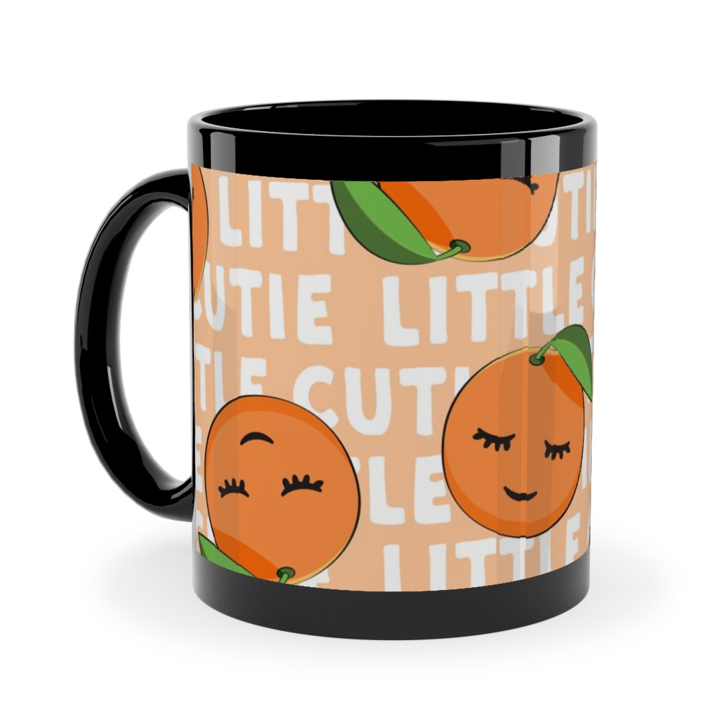 Little Cutie - Happy Oranges - Orange Ceramic Mug, Black, , 11oz, Orange, Orange
