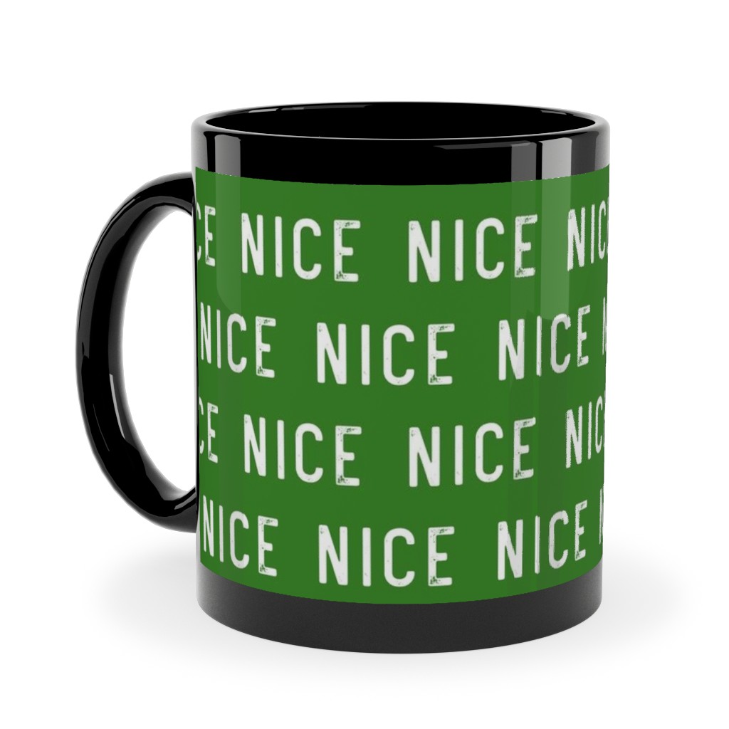 Nice - Green Ceramic Mug, Black,  , 11oz, Green