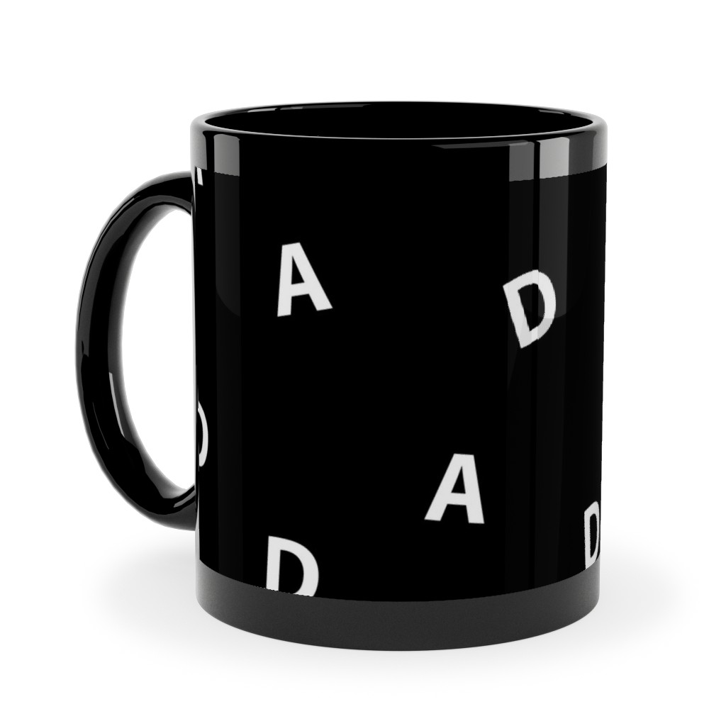 Sweet Dad Typography - Black and White Ceramic Mug, Black,  , 11oz, Black